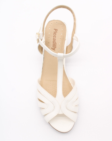 Белые кожаные босоножки